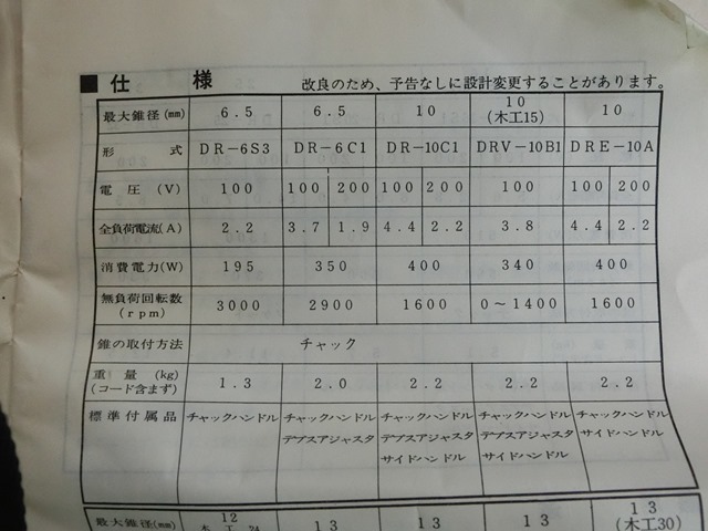 東芝 電気ドリル DR-6C1