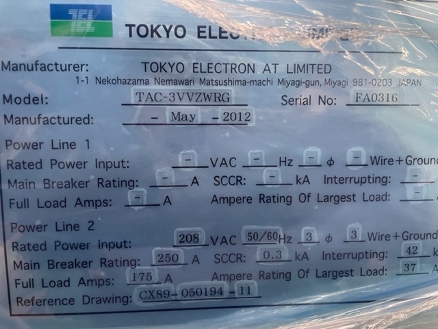 TEL Etcher TAC-3VVZWRG