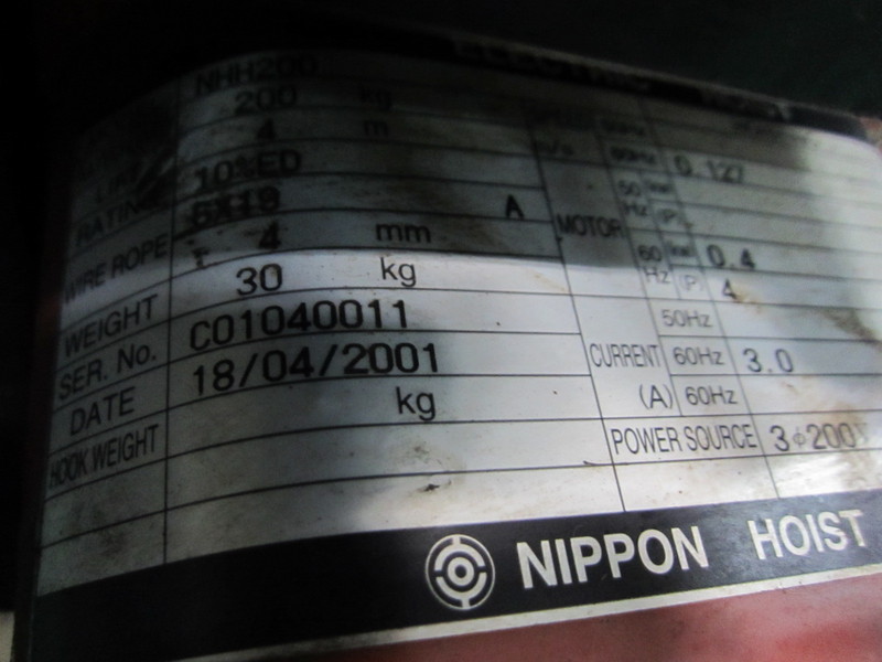 日本ホイスト ベビーウインチ NHH200