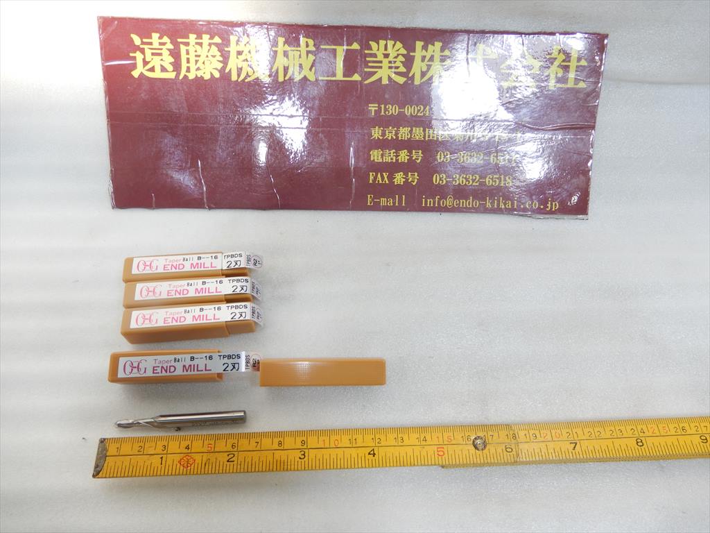 OSG 2枚刃テーパーボールエンドミル TPBDS　R2×1°4本　未使用