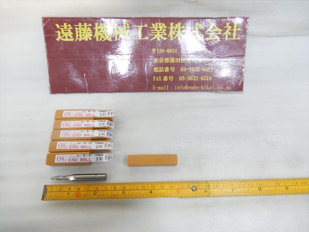 OSG 2枚刃テーパーボールエンドミル TPBDS　R2×3°　5本　未使用