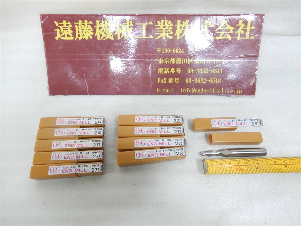 OSG 2枚刃テーパーボールエンドミル TPBDS　R3×3°　10本　未使用