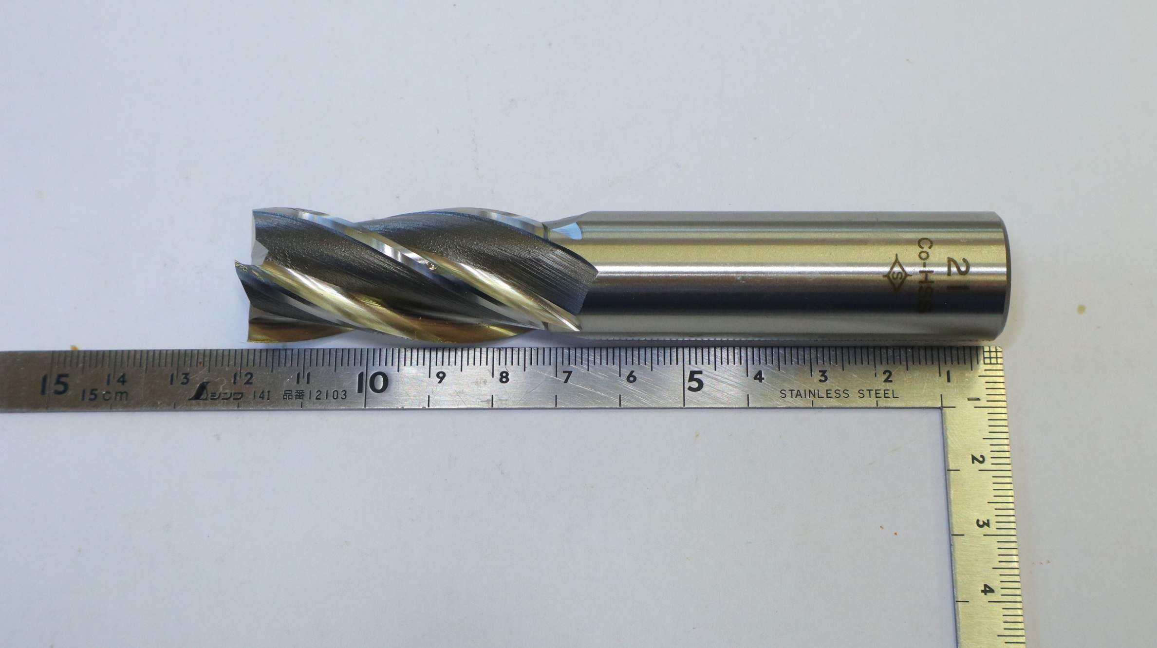 KOBELCO 4枚刃エンドミル KOBELCO 4枚刃エンドミル 4MC センターカット 刃径21mm 未使用 刃径21mm 刃長47mm シャンク径20mm 全長115mm
