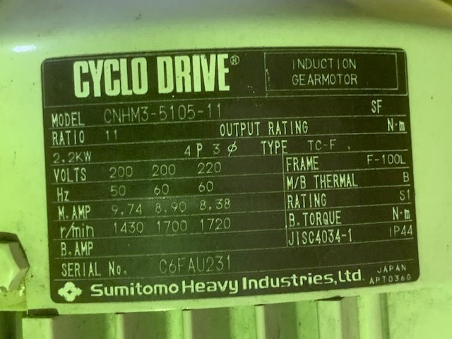住友重機械工業 サイクロドライブ CNHM3-5105-11