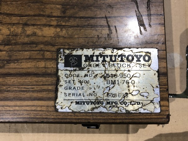ミツトヨ/Mitutoyo ゲージブロックセット No.516-950(BM1-76-0)