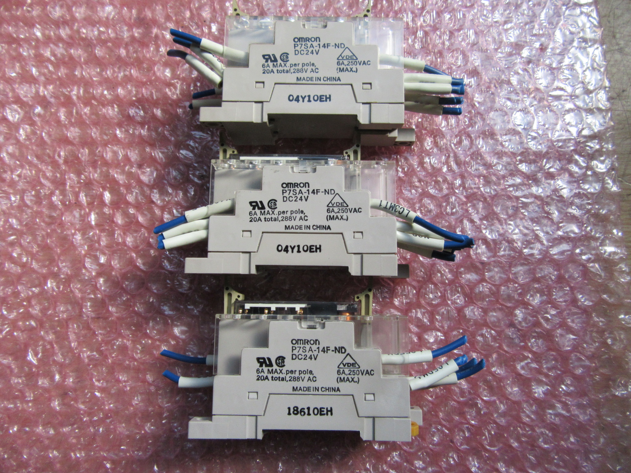 オムロン/OMRON セーフティリレーソケット 3セット P7SA-14F-NDリレーシリース:G7SA-4A2B(24VDC)