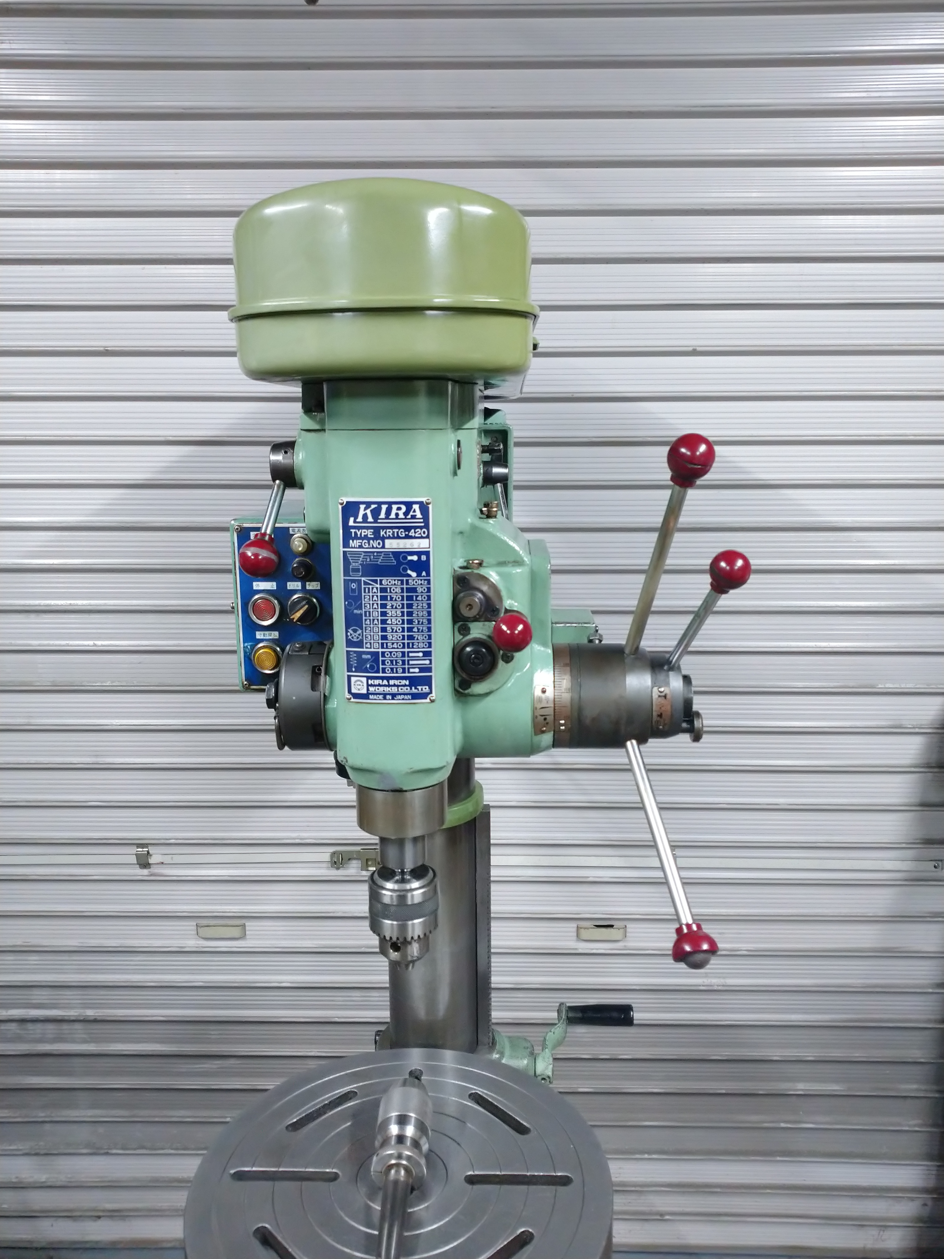 KIRA キラ コーポレーション 万能ボール盤 手動タッピング兼用 KRTG-420 動作品 三相 200V KIRA タッピングボール盤 自動送り付 KRTG-420 業務用 鉄工 キラ 3相