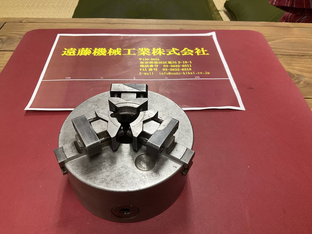 三つ爪スクロールチャック #5　外径Φ129　内径Φ32　ハンドル無し