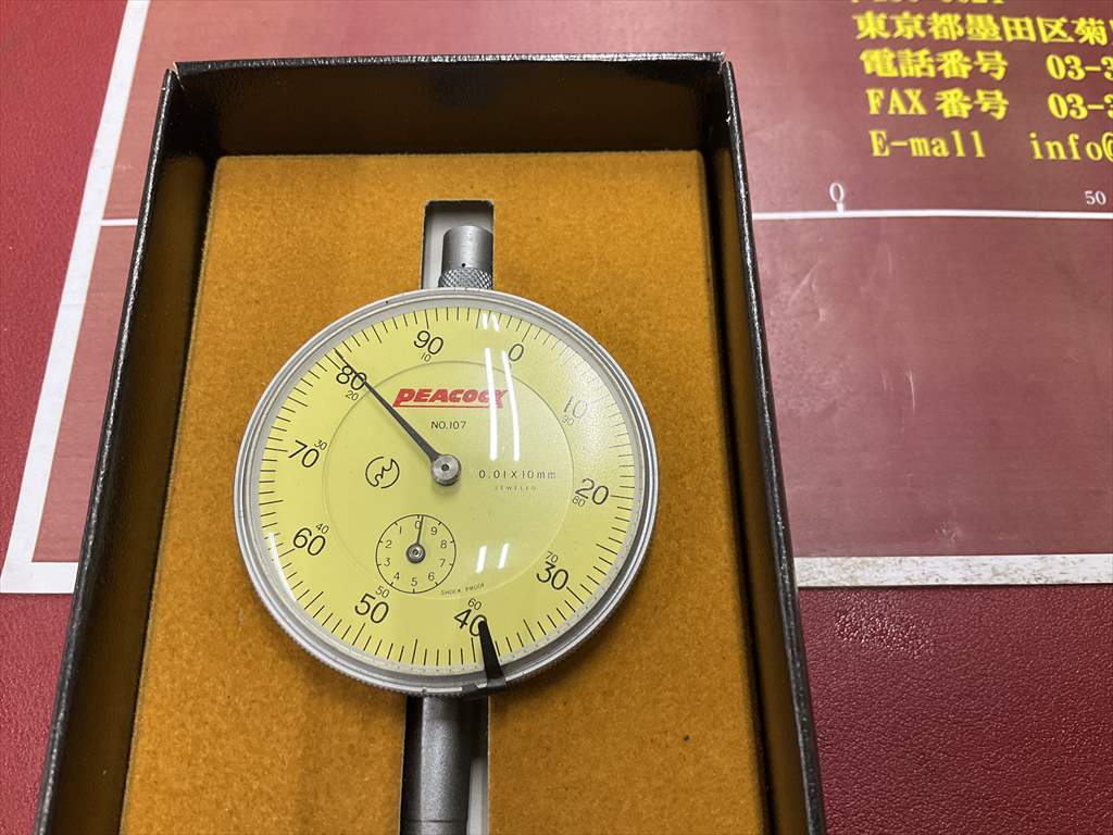 PEACOCK ダイヤルゲージ 107　0,01～10mm