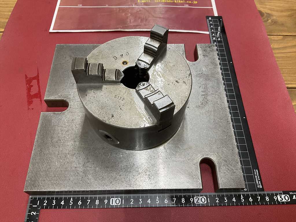 SOUL 3爪スクロールチャック MS#5　外径130mm　治具ベース付(250×223×20mm)