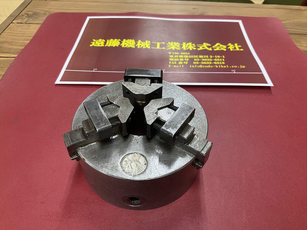 三つ爪スクロールチャック #5　外径Φ128mm　内径Φ38mm　ハンドル無し