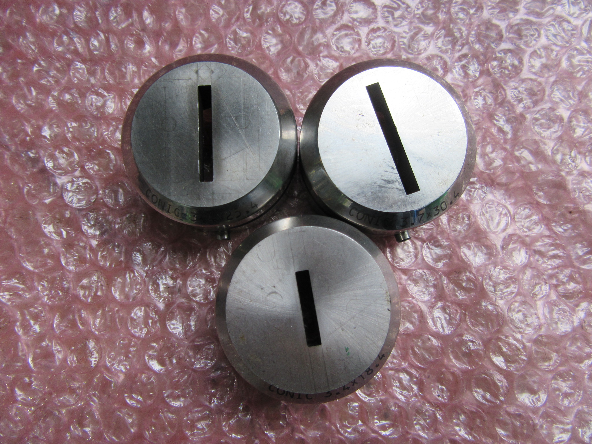 コニック/Conic タレパン金型（ダイ） (1)3.4x25.4(2)3.4x18.4(3)3.7x30.4