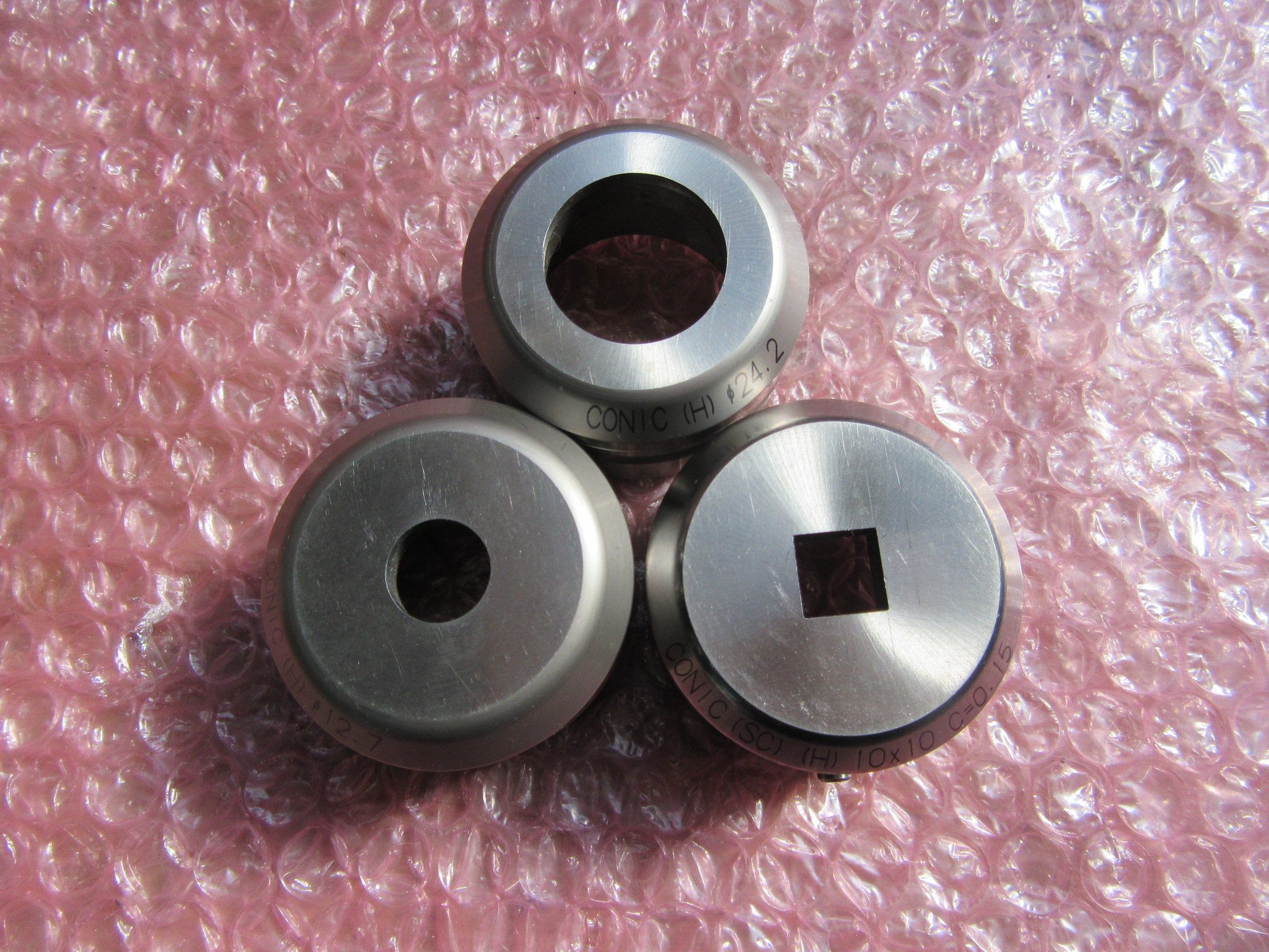 コニック/Conic タレパン金型（ダイ）3個 (1)24.2　(2)10x10　(3)12.7