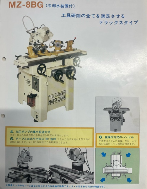松澤 万能工具研削盤 MZ-8BG | マシンライフ