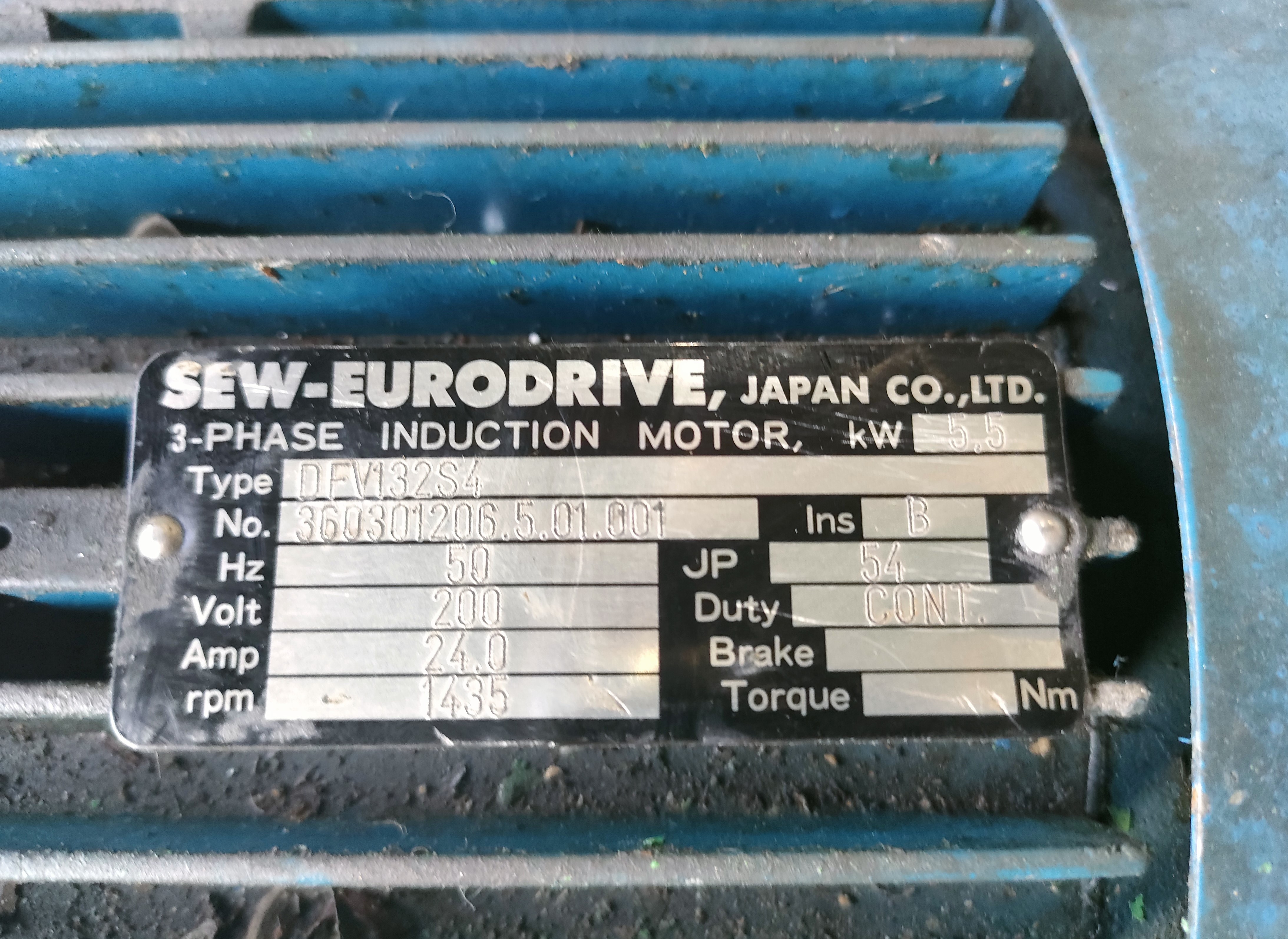 SEW-EURODRIVE 5.5kw標準横型モーター DFV132S4