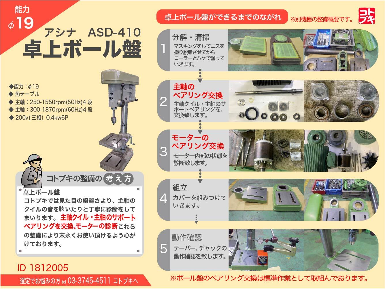 1960年代製  綛揚げ機 芦品鉄工所 | アシナ 19mm卓上ボール盤 ASD-410 | マシンライフ
