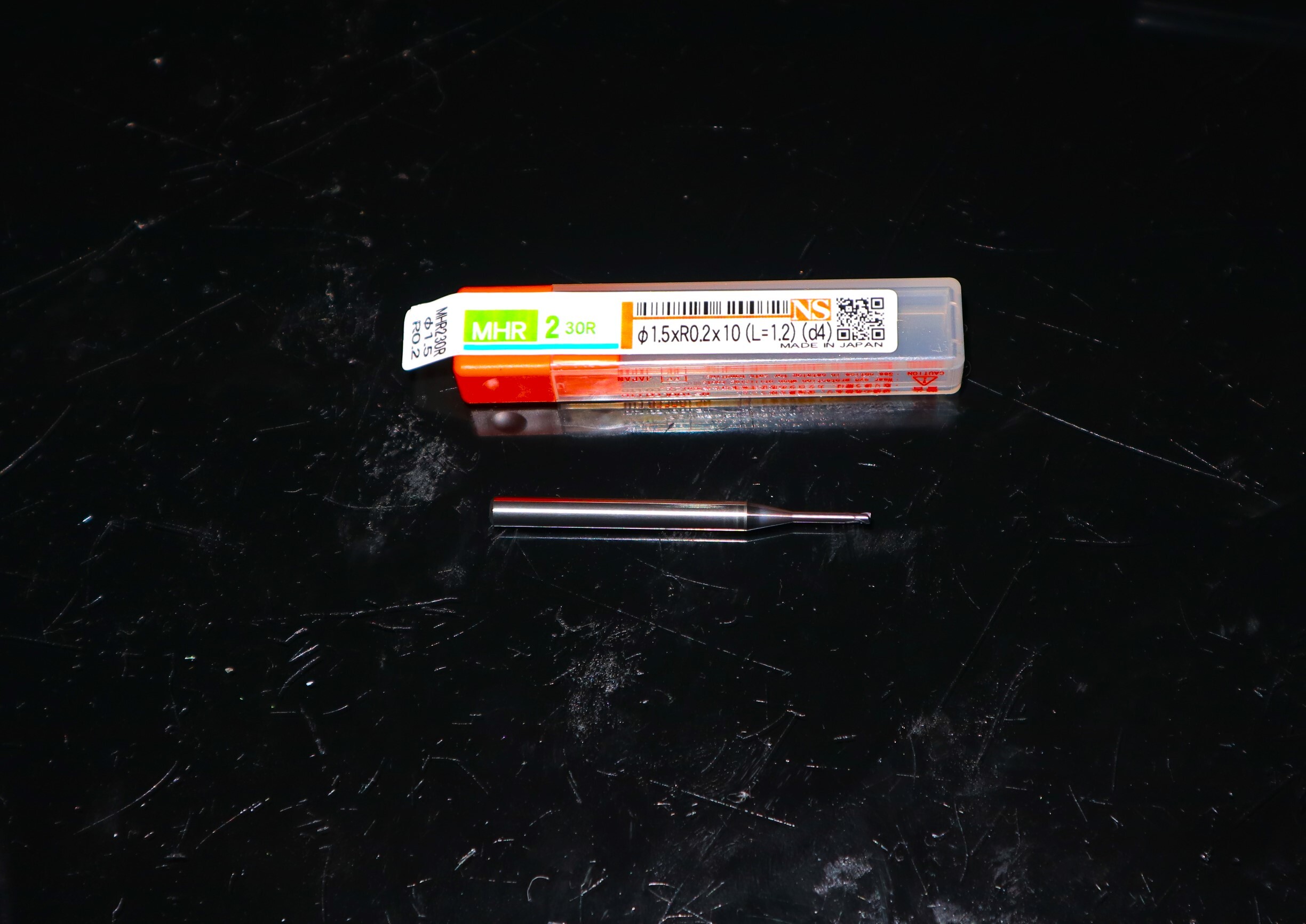 日進工具 エンドミル φ1.5×R0.2×10(L=1.2)(d4)　未使用