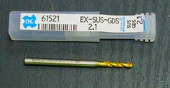 OSG　 ドリル　 　EX-SUS-GDS 2.1 全長44シャンク径3刃径2.1溝長12未使用