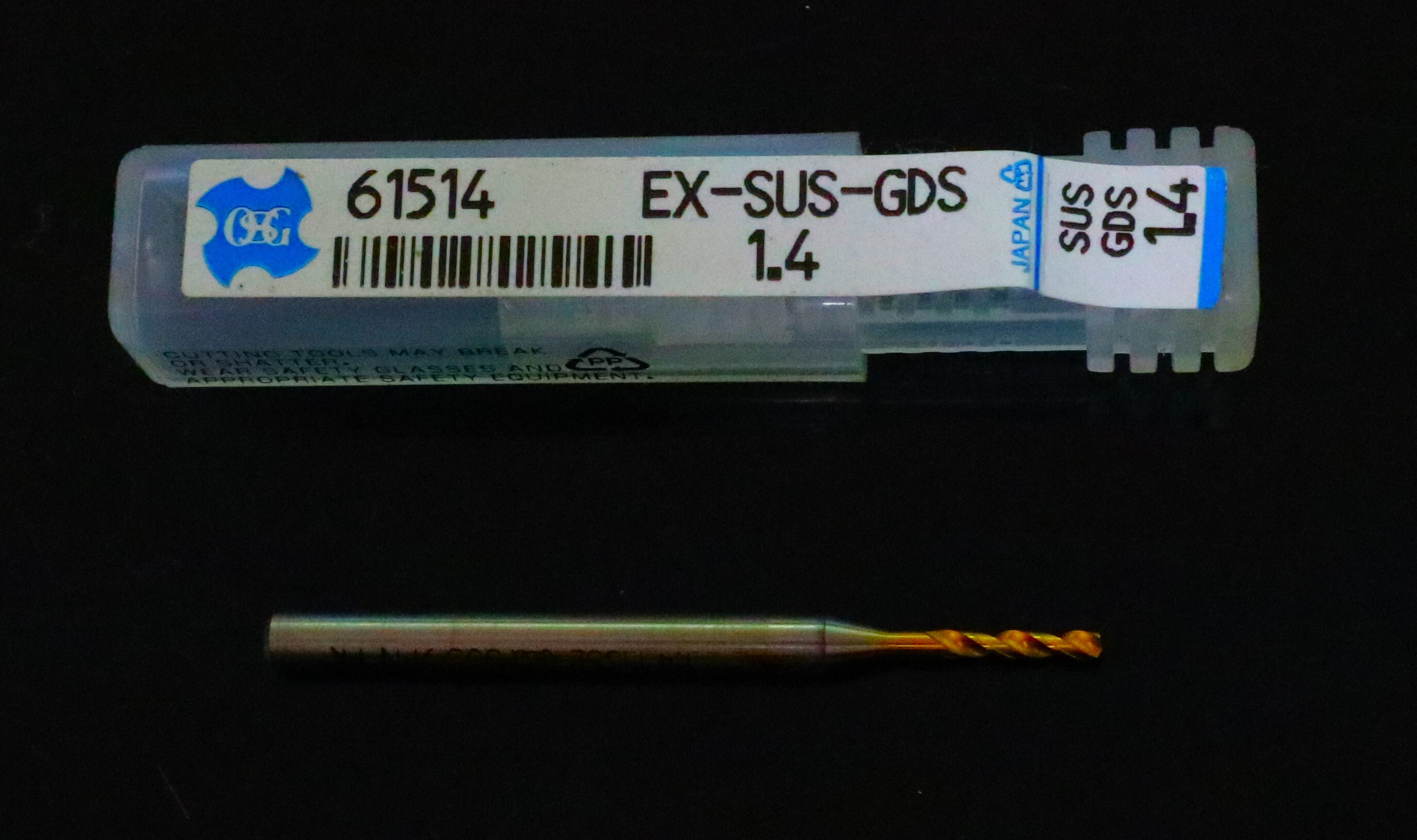 OSG  ドリル   EX-SUS-GDS1.4シャンク径3全長4刃径1.4溝長9未使用