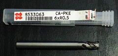 OSG  超硬ラジアスエンドミル  CA-PKE-6XR0.5