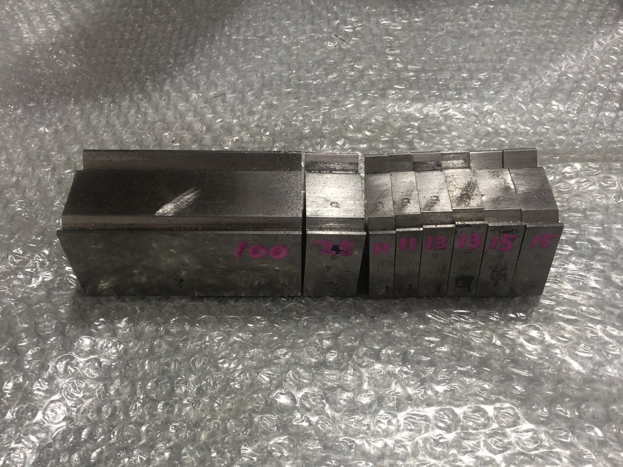 不明 ベンダー金型(2Vダイ) L100/L25/L11（2個）/L13（2個）/L15（2個）