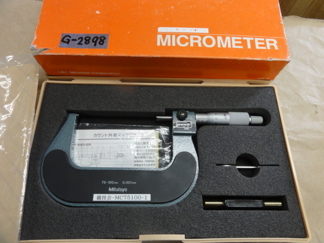 MITUTOYO｜ミツトヨ カウント外側マイクロメーター M820-100