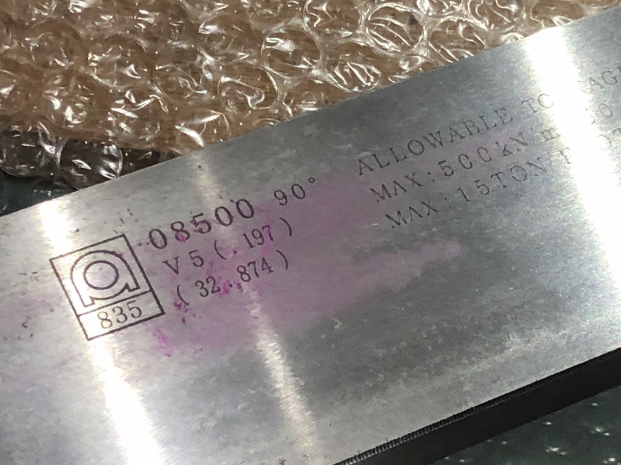 アマダ/AMADA ベンダー金型(1Vダイ） 08500　90°