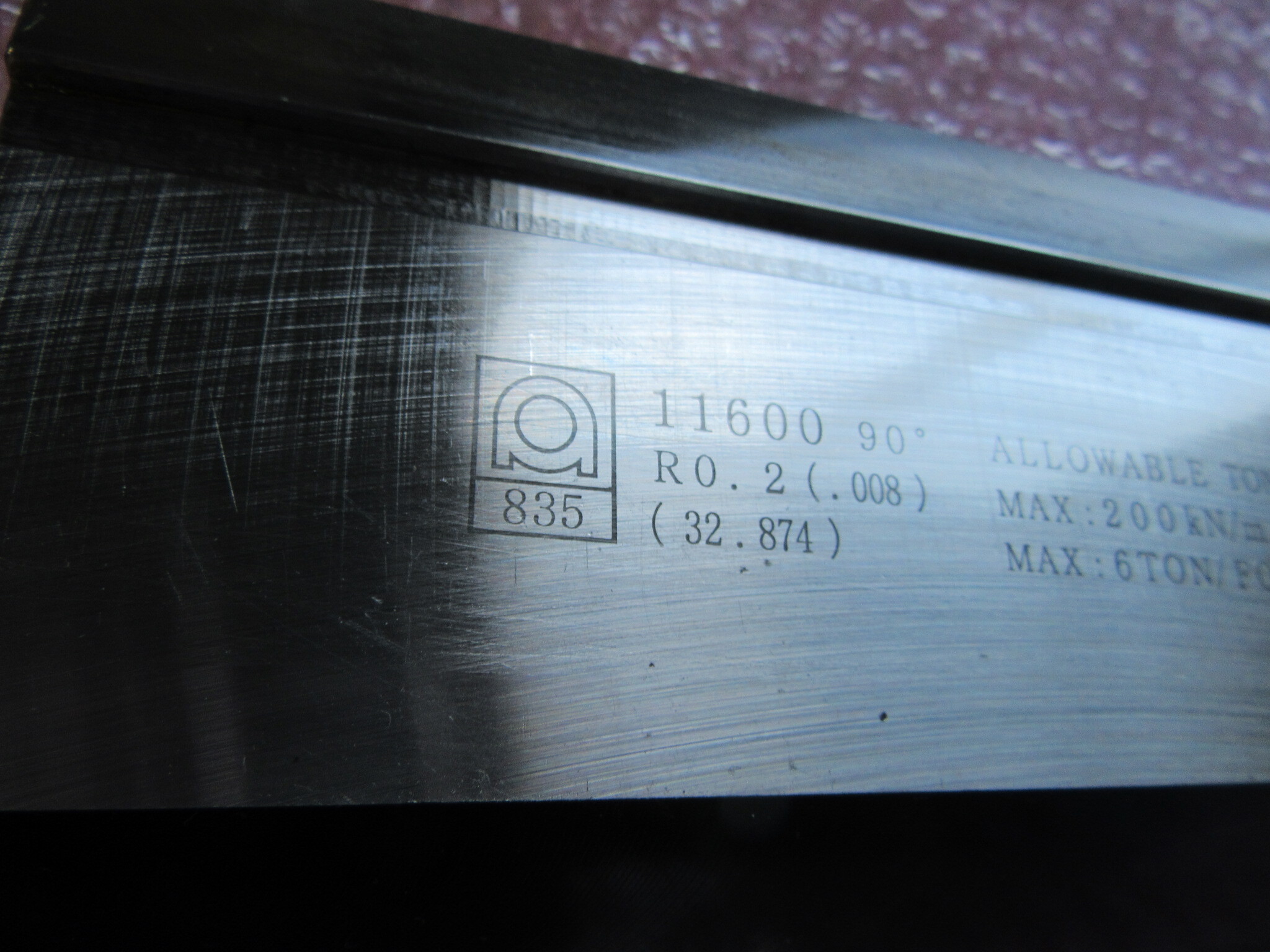 アマダAMADA ベンダー金型 90° R0.2(.008)Y-3A 長835