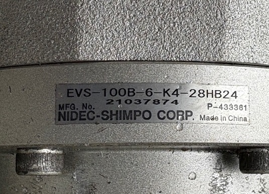 ニデックシンポ サーボモータ専用直行軸タイプ減速機『EVS』 EVS-100B-6-K4-28HB24