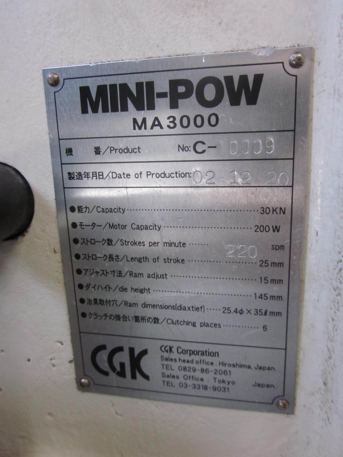CGK 3Tプレス MA-3000