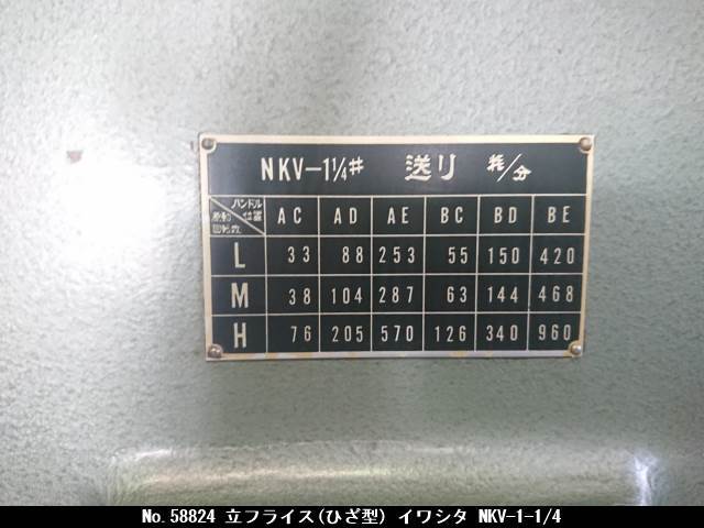イワシタ 立フライス(ひざ型) NKV-1-1/4