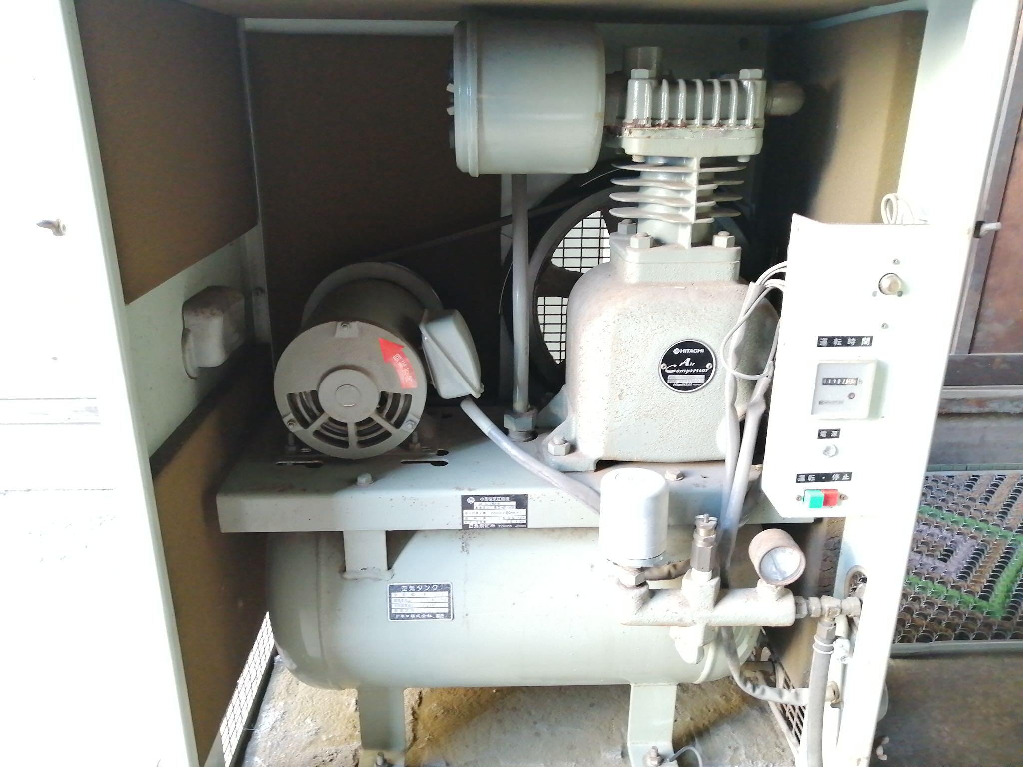 日立 0.75kwエアーコンプレッサー PO-0.75PB