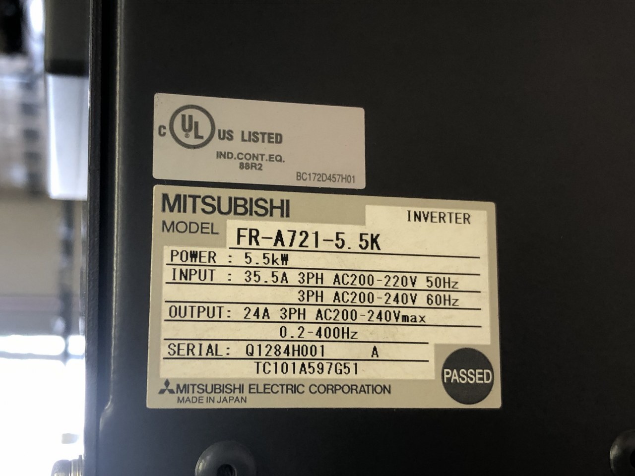三菱/MITSUBISHI インバーター FR-A721-5.5K