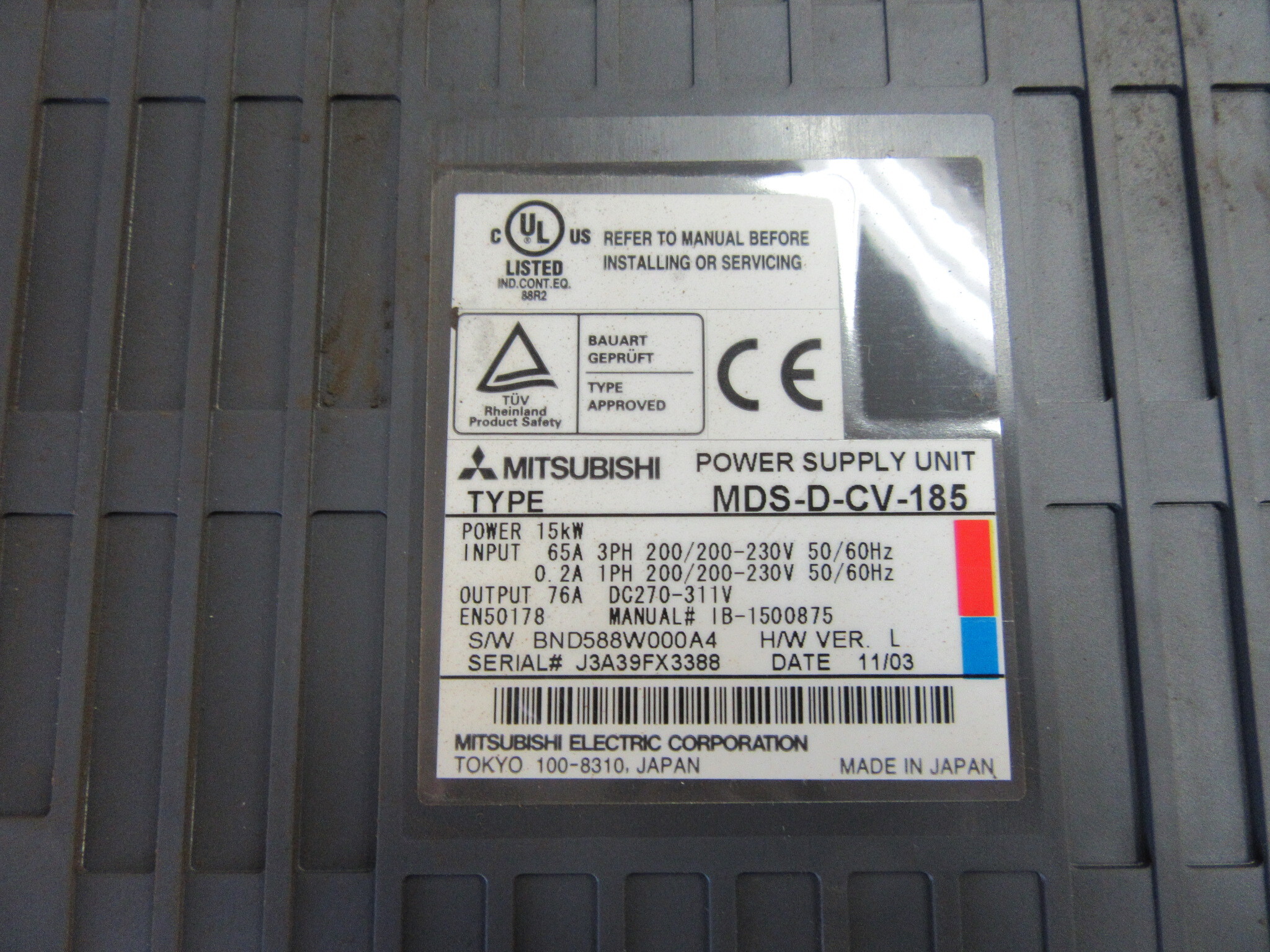 三菱/MITSUBISHI パワーサプライユニット MDS-D-CV-185