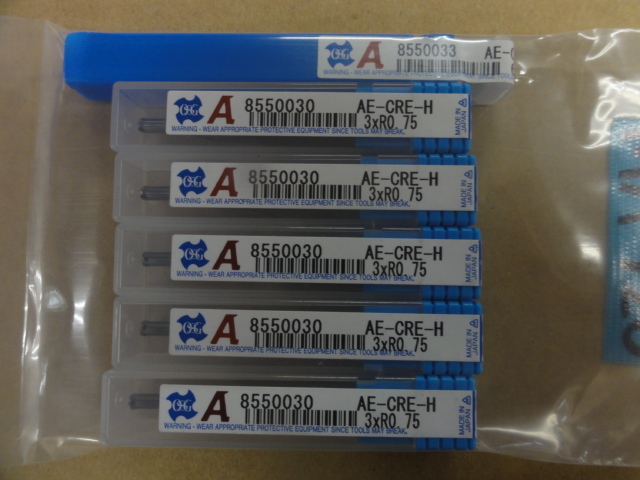 OSG｜オーエスジー 高硬度鋼用高能率ラジアスエンドミル5枚刃 AE-CRE-H(未使用品)