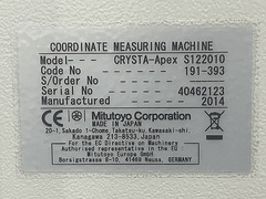 ミツトヨ 三次元測定機 Crysta-Apex S122010