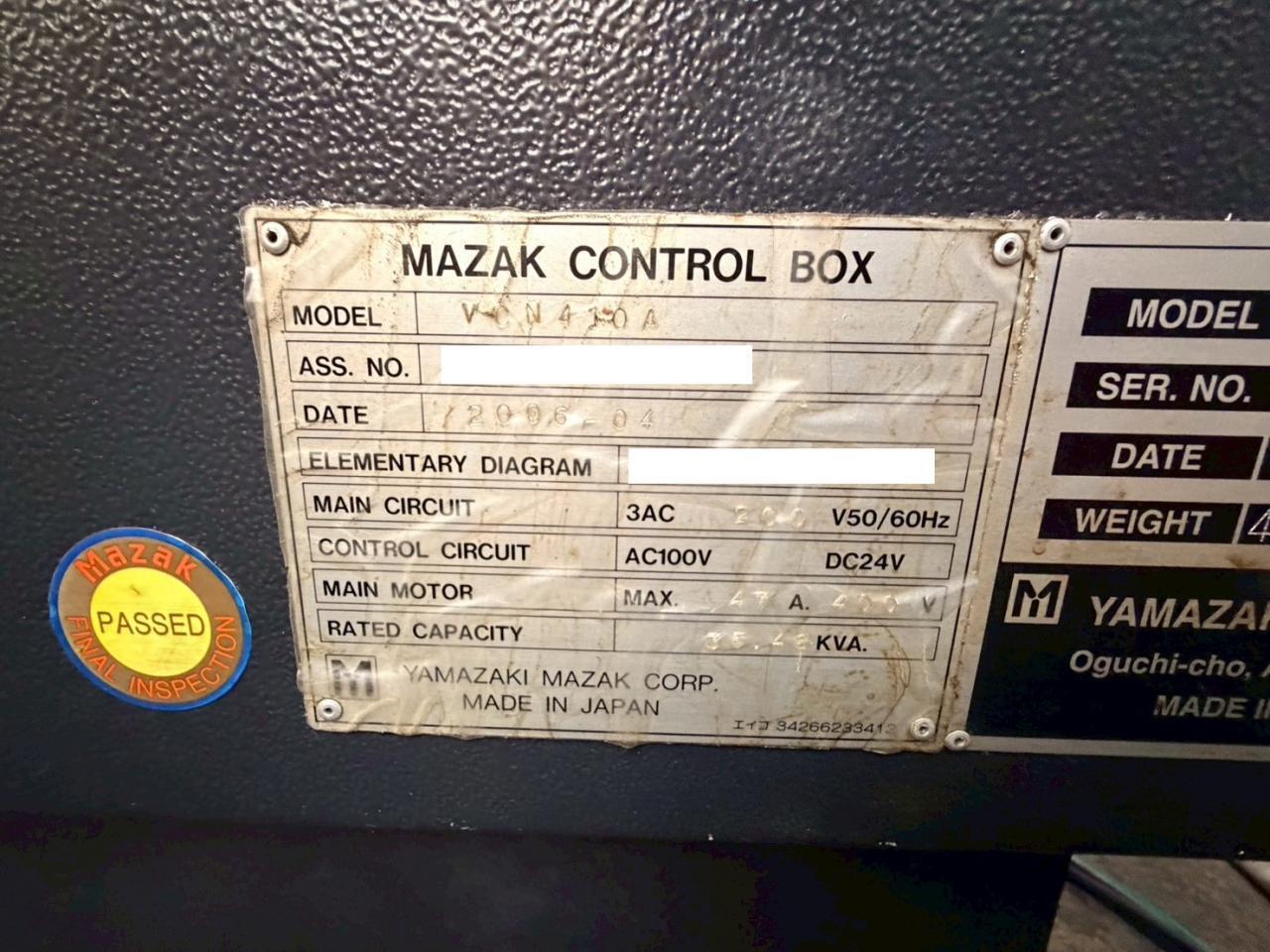ヤマザキマザック 立型マシニングセンター VERTICAL CENTER NEXUS410A (VCN 410A)