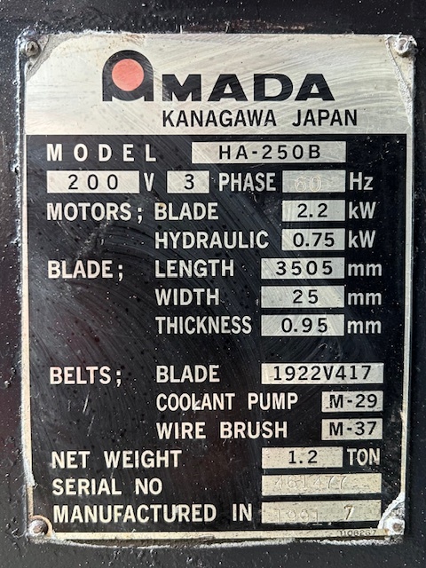 アマダ バンドソー HA250B