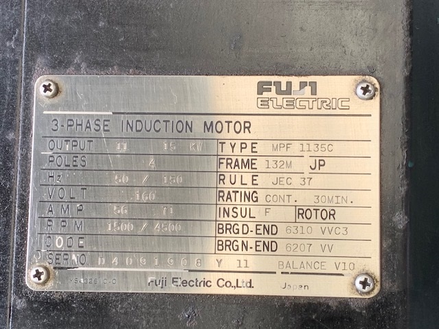 富士電機 インダクションモーター(スピンドルモーター) MPF-1135C