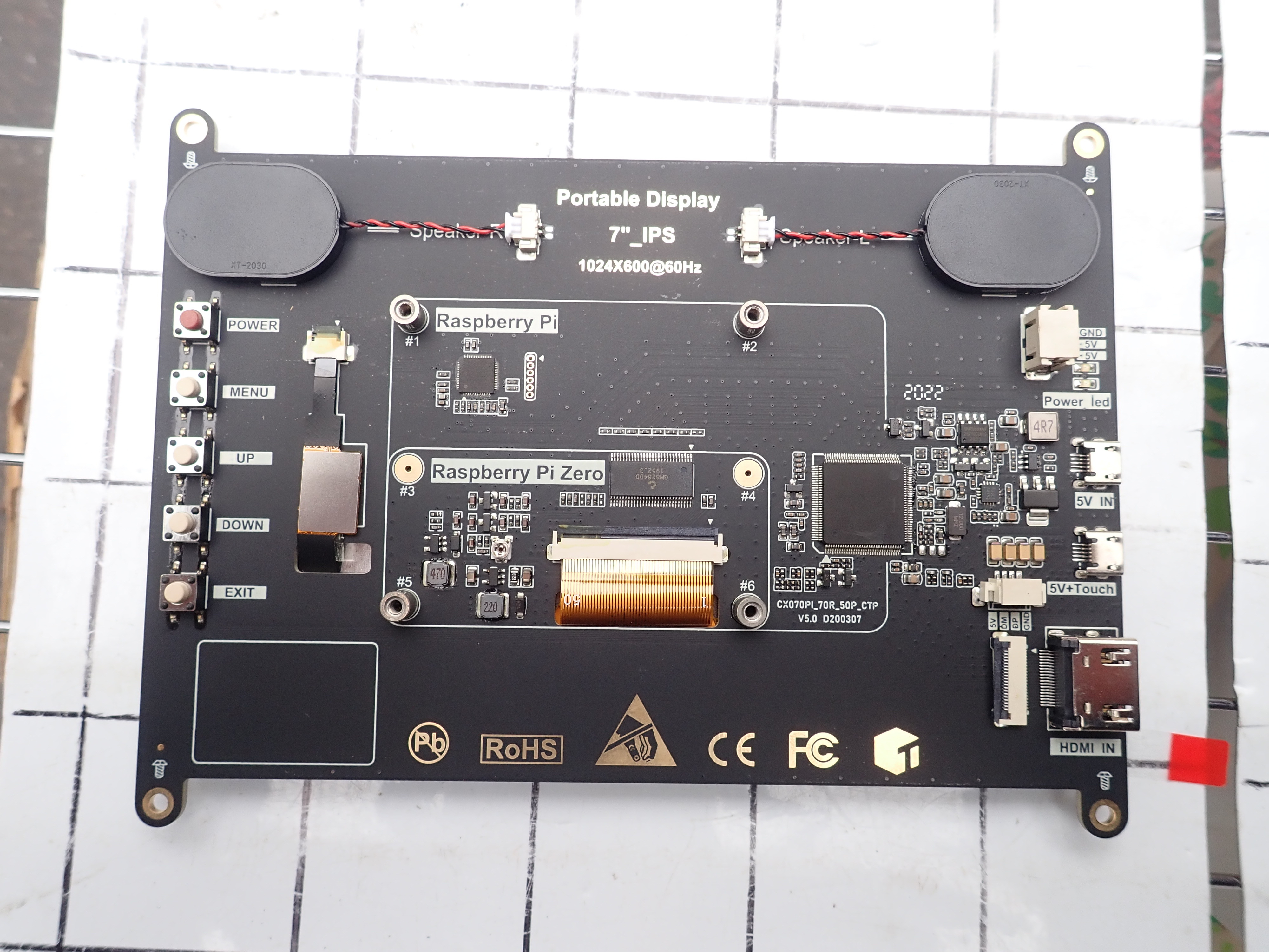 7インチ　Raspberry Pi用　ディスプレイ　取説あり