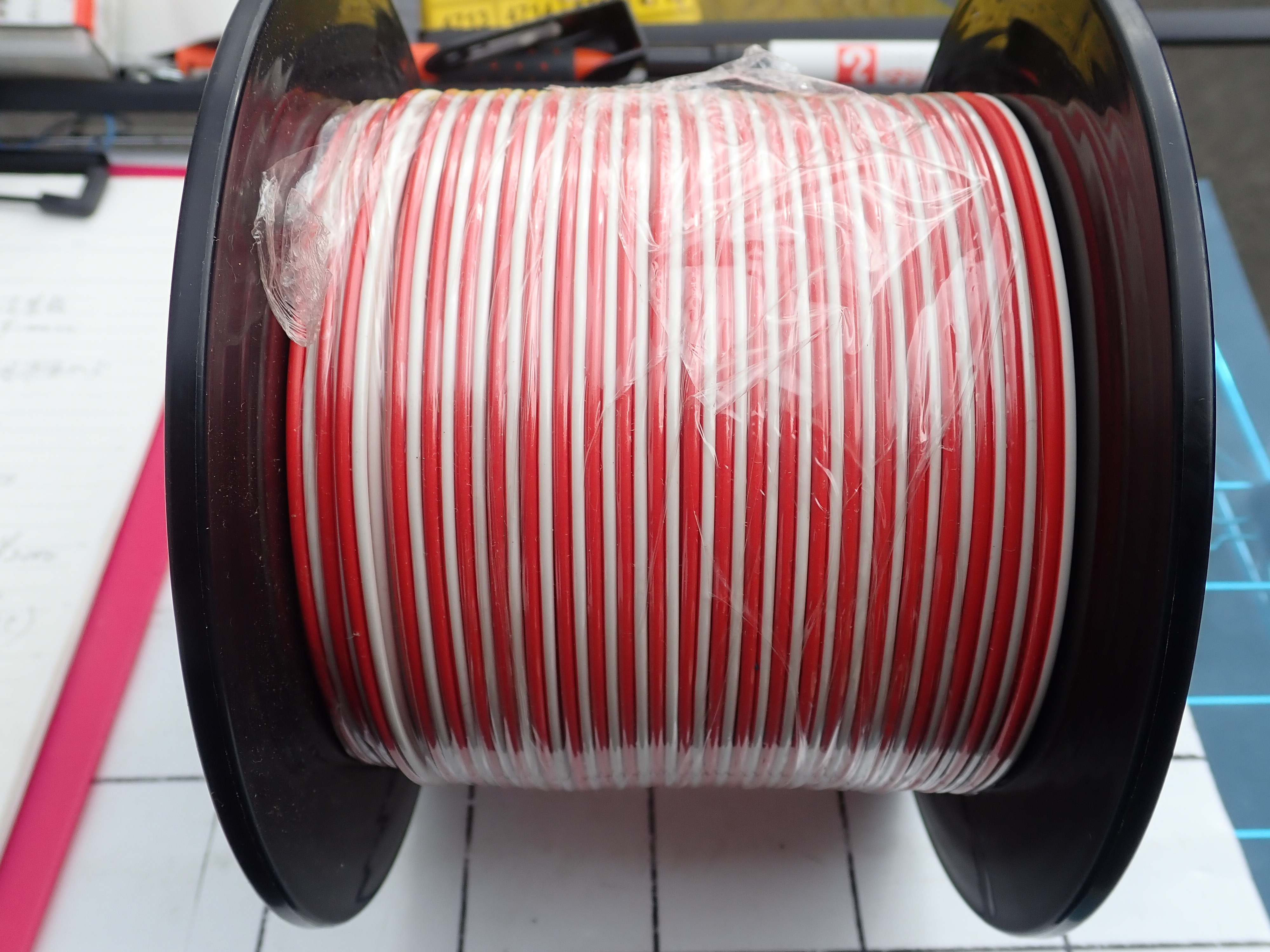 北越電線　 　VFFD 0.3mm2 VFFD 0.3mm2 赤白　１２０ｍ