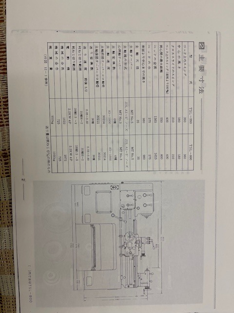 滝沢 ４.５尺旋盤 TSL-360