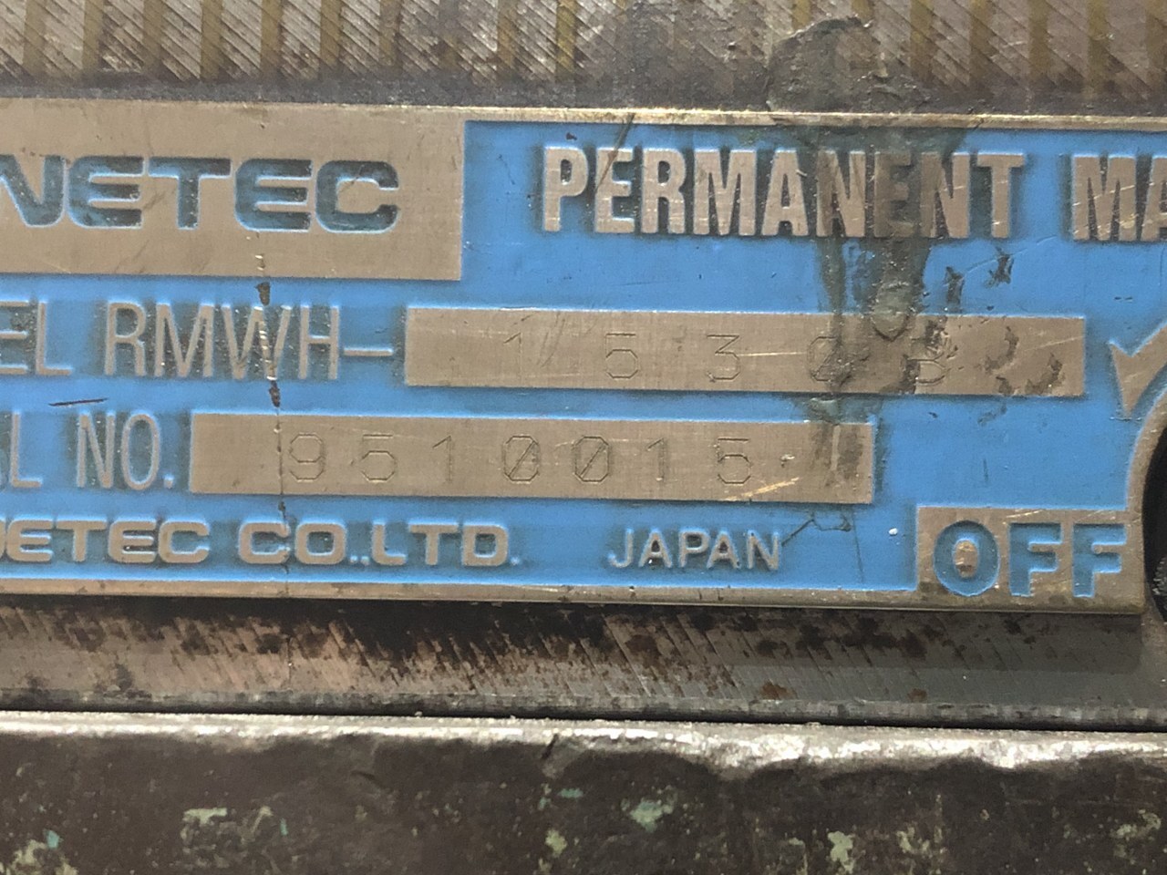 カネテック 永電磁マグネットチャック RMWH-153-0B