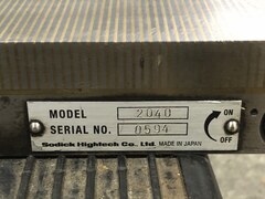 ソディック 電磁マグネットチャック W400xD200ｘH45ｍｍ