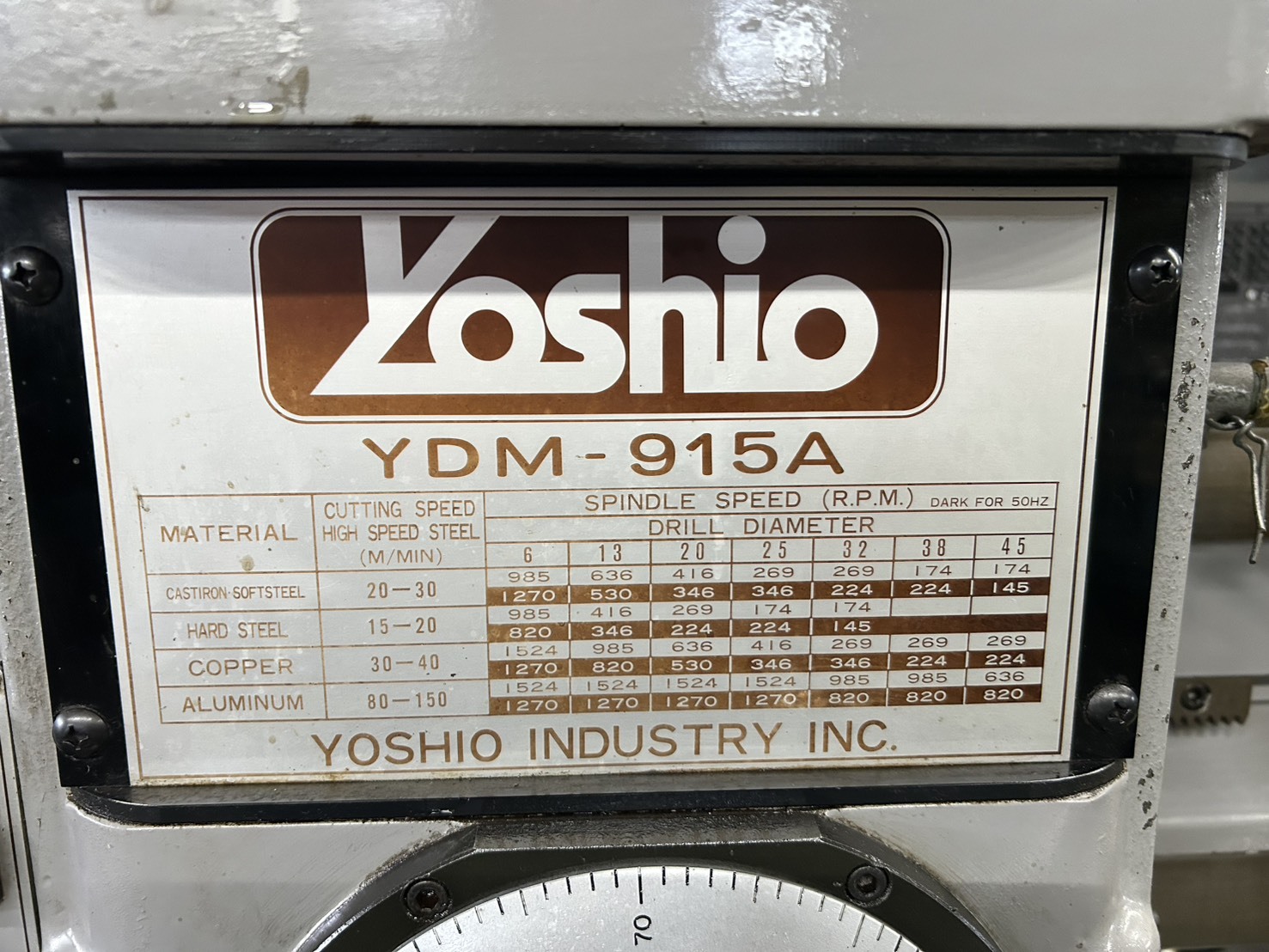ヨシオ 915㎜ラジアルボール盤 YDM-915A
