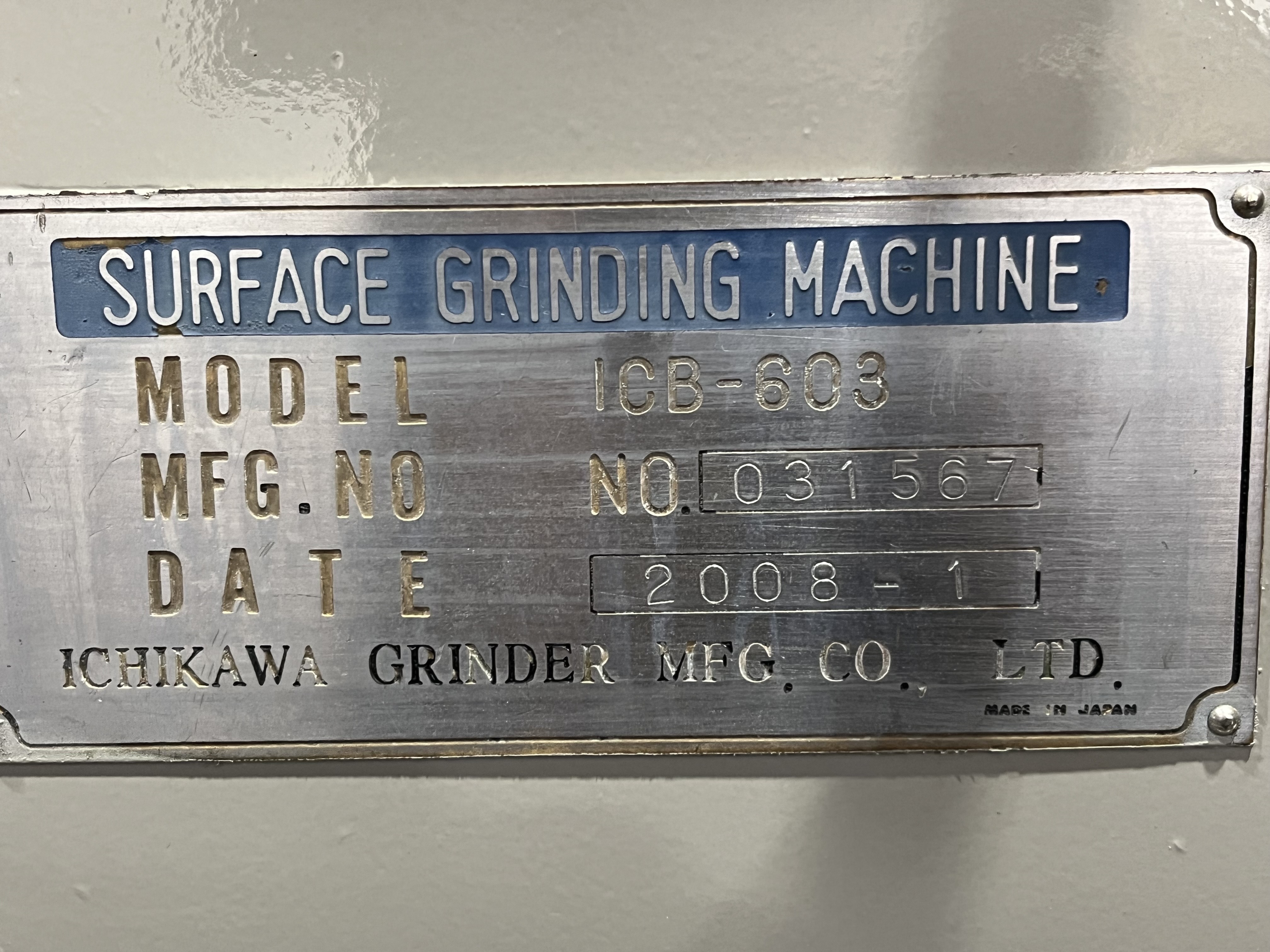 市川 ロータリー研削盤 ICB-603