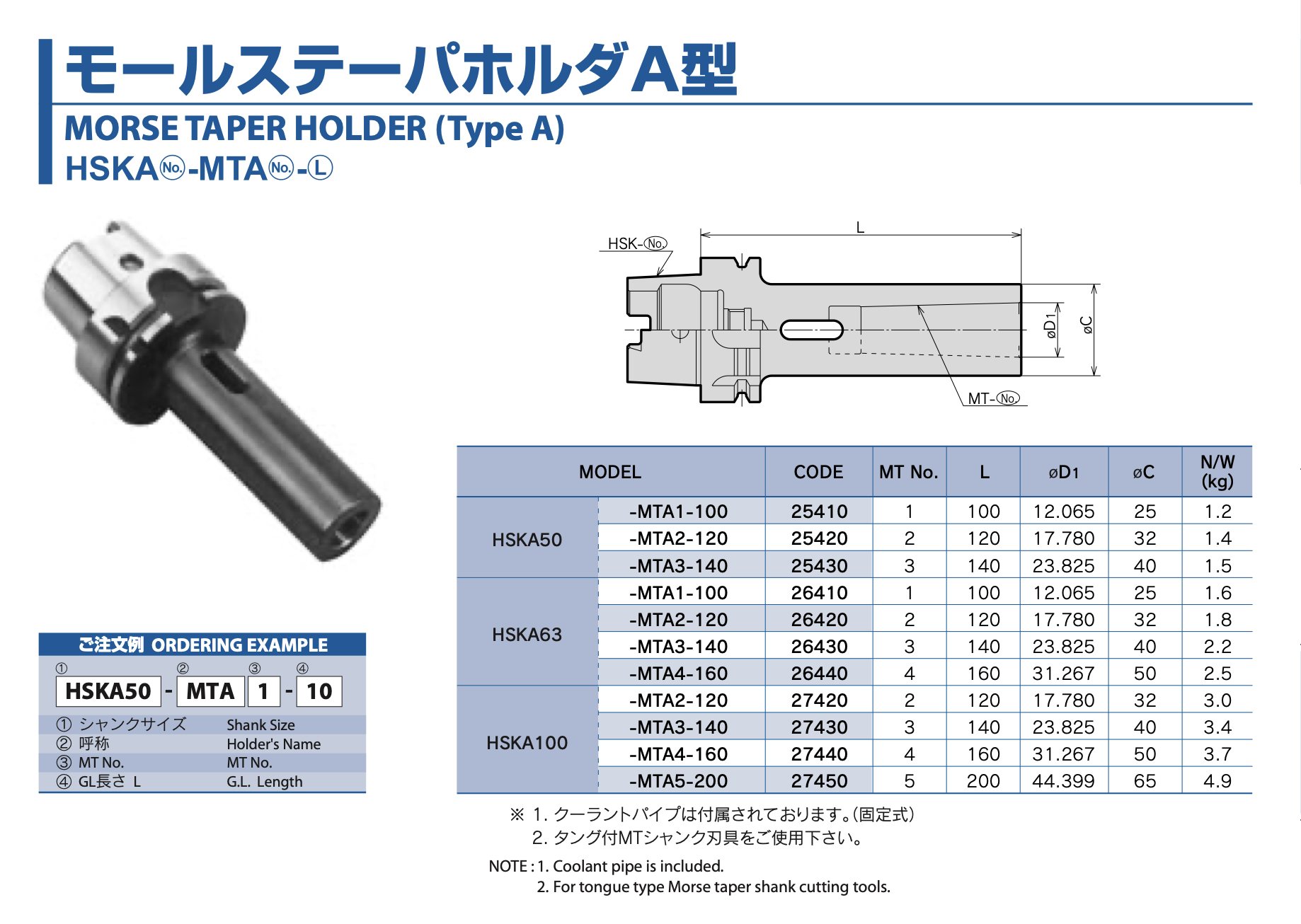 BIG HSKツール HSK A63-MTA2-120