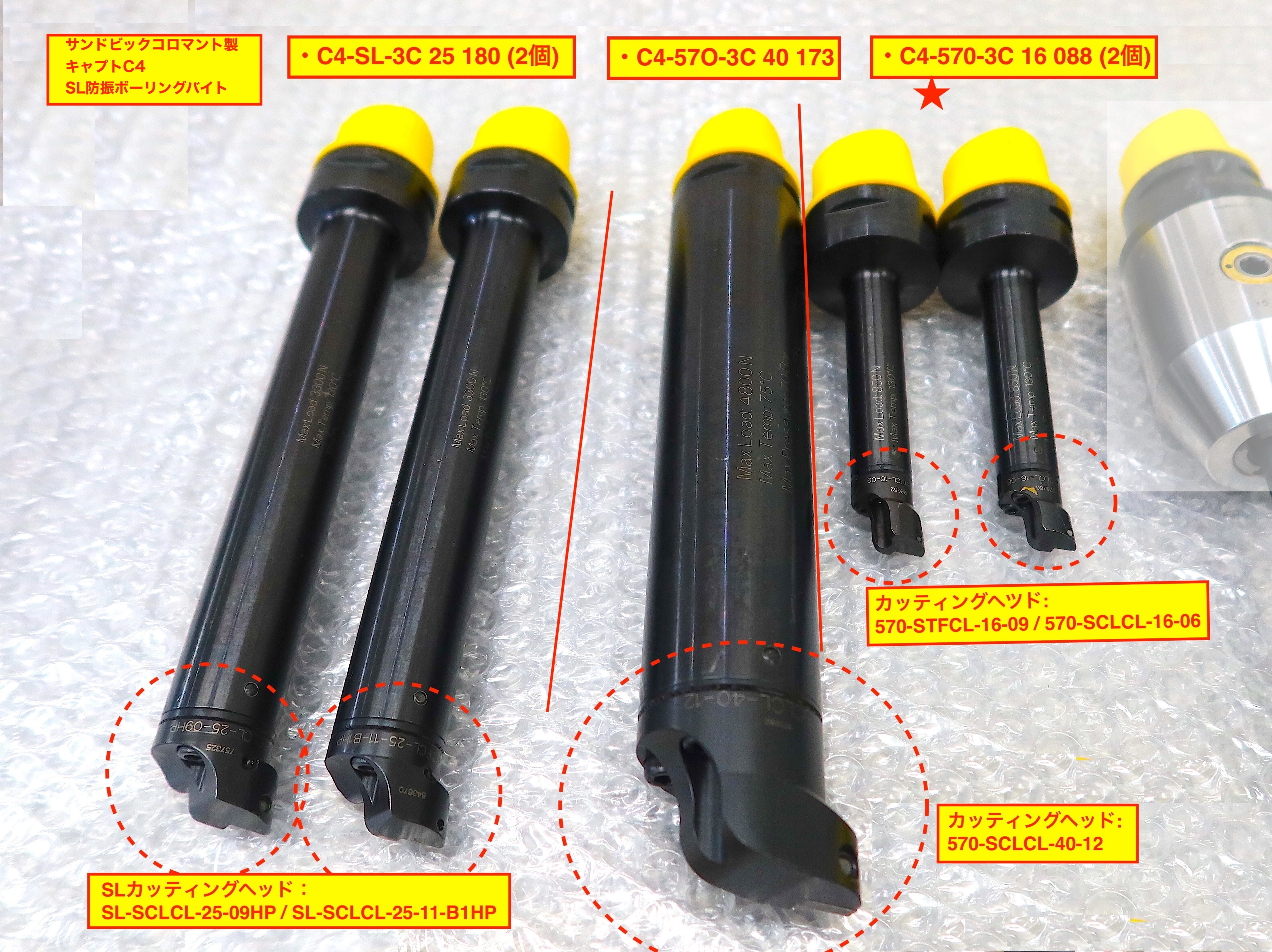 SANDVIK SL防振ボーリングバイト(2個) C4-570-3C 16 088
