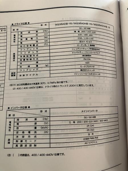 コベルコ コンプレッサー SG235ADIII-15
