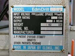 ELENIX/エレニックス 細穴放電加工機 CT300
